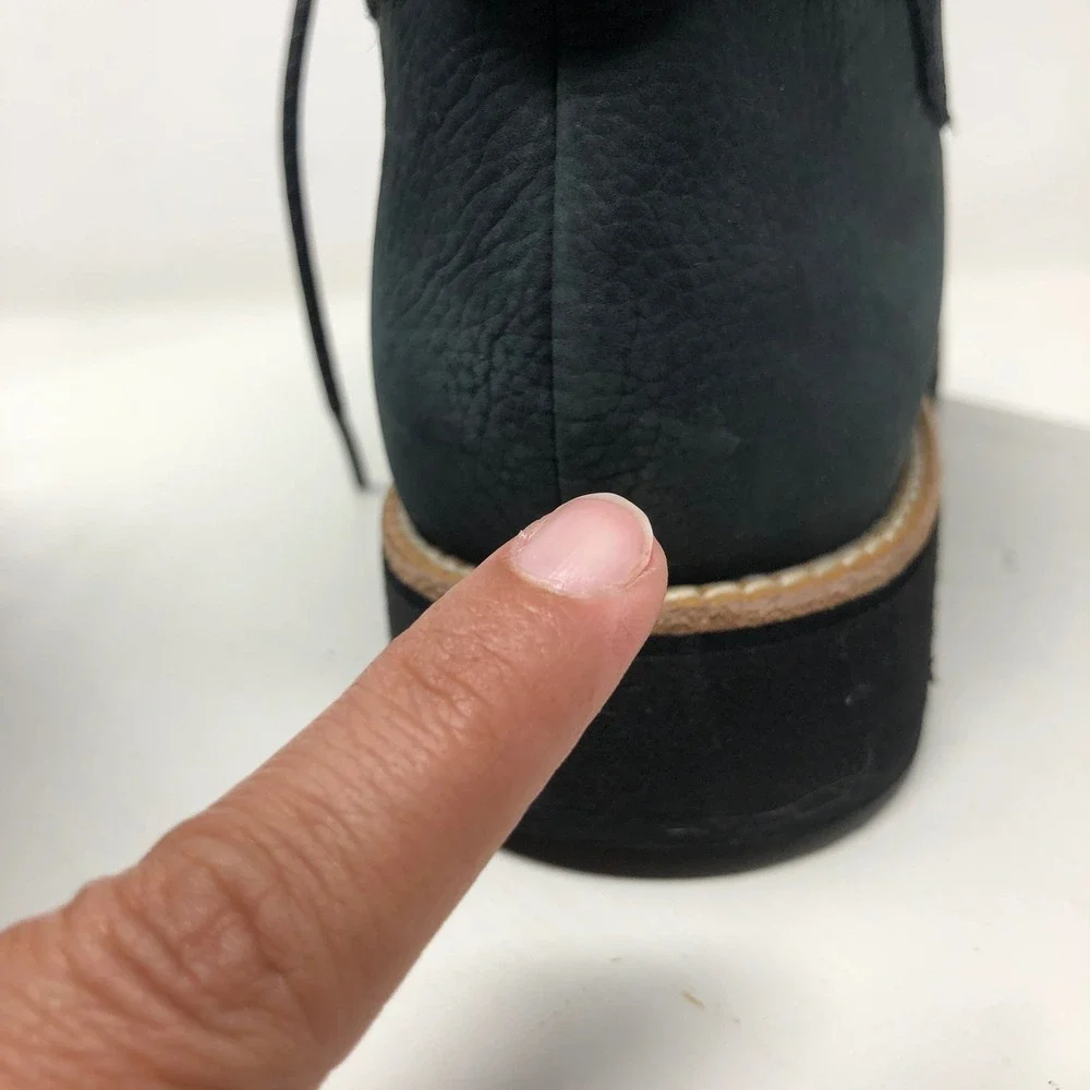 Cole Haan Grand Explore Hiker Boots Womens 9.5 Black Leather Shearling Hiking